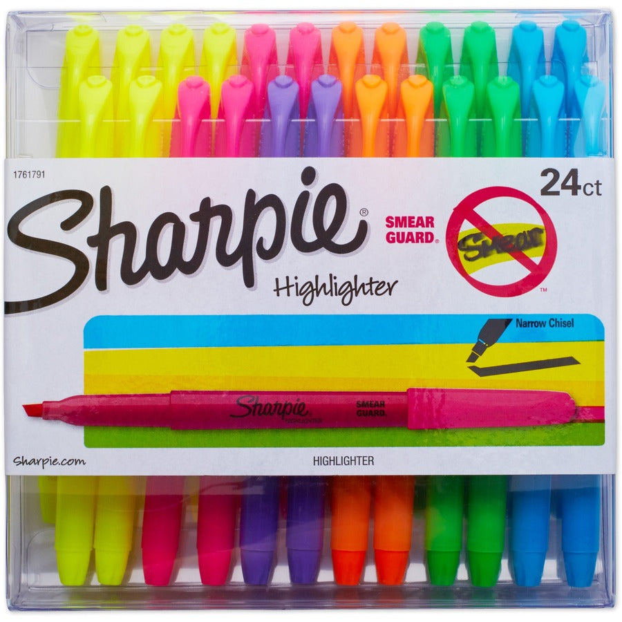 Sharpie Chisel Tip Highlighter - Assorted Ink - 24 / Pack