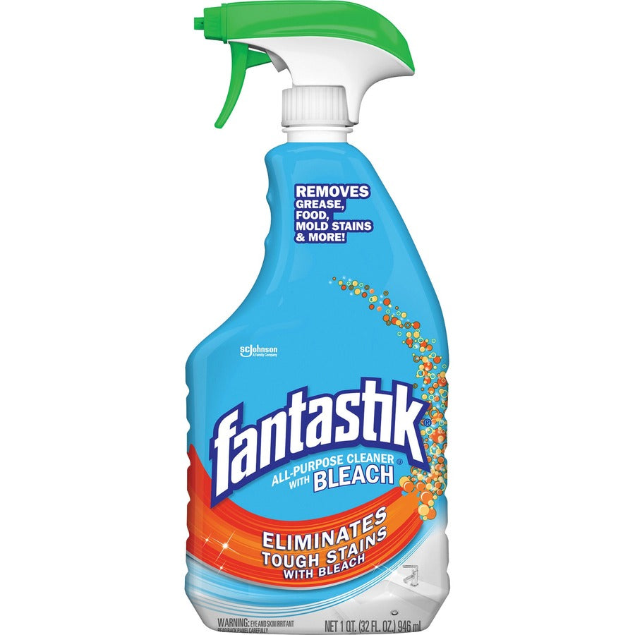 fantastik&reg, All-purpose Cleaner with Bleach - 32 fl oz (1 quart) - Fresh Clean Scent - Anti-bacterial - Clear - 1 Each