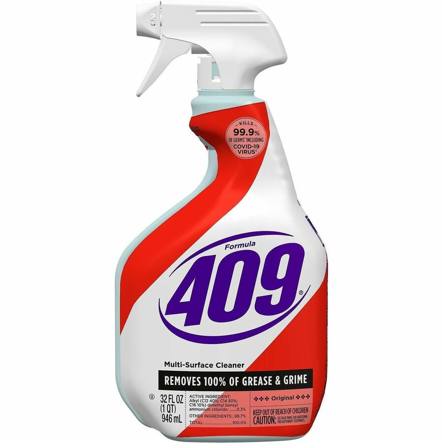 Formula 409 Multi-Surface Cleaner - For Multi Surface - Spray - 32 fl oz (1 quart) - Original Scent - Recommended For: Grease Remover, Mold Remover, Mildew Remover, Grime Remover, Germs Remover - Anti-bacterial, Deodorize, Disinfectant - White, Red - 1...