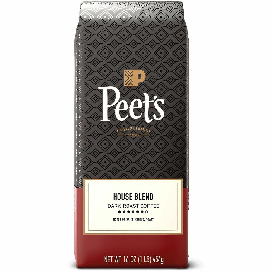 Peet's Whole Bean House Blend Coffee - Dark - 16 oz - Whole Bean - 1 Each