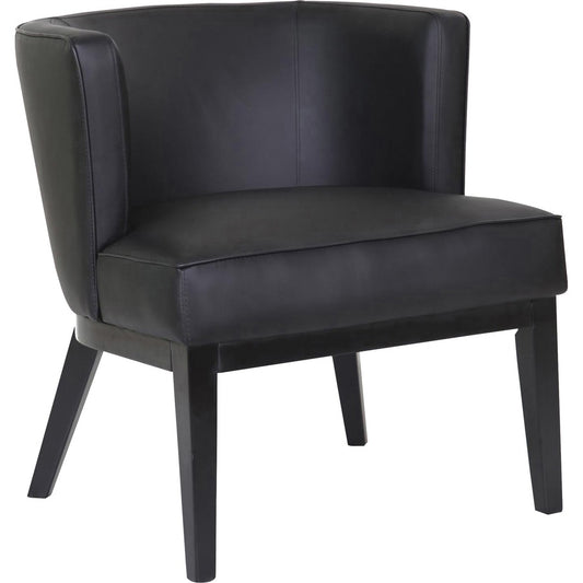 Boss Ava Accent Chair-Black - Black Seat Color - Vinyl, Plush Seat Material - Black Back Color - Vinyl Back Material - Black Frame Color - Four-legged Base - 1 Each