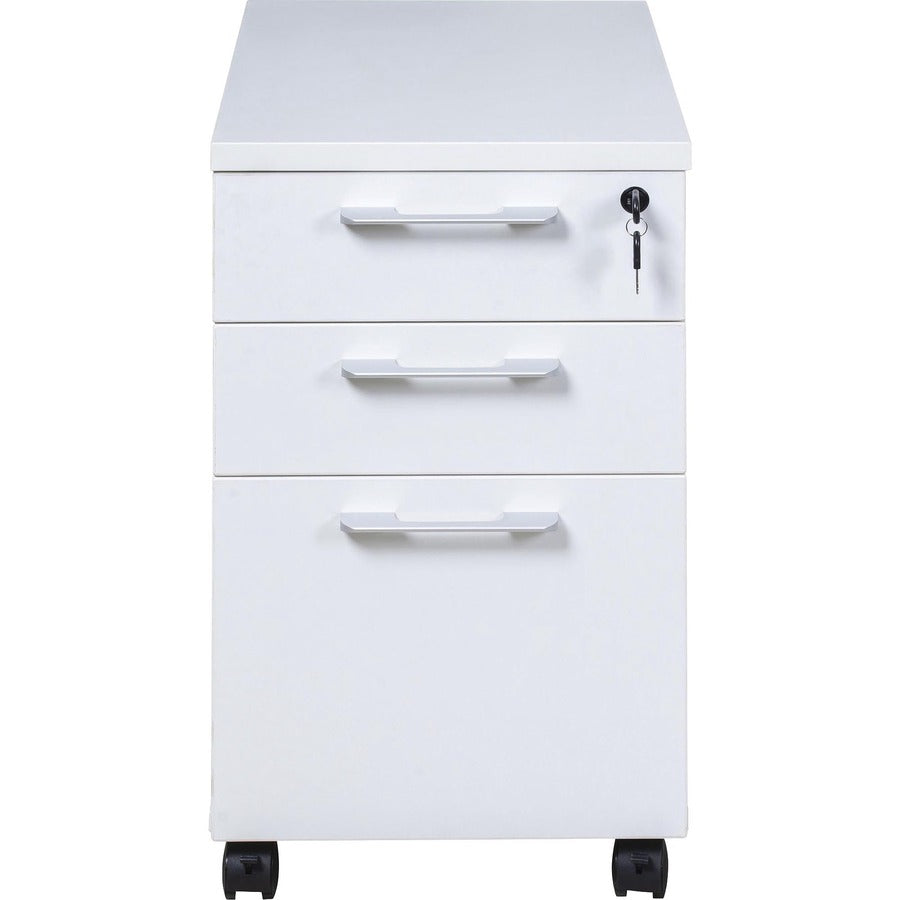 Boss Simple System Mobile Pedestal Box/Box/File - 26.8" Height x 15.8" Width x 22" Depth - Finish: White - 1 Each