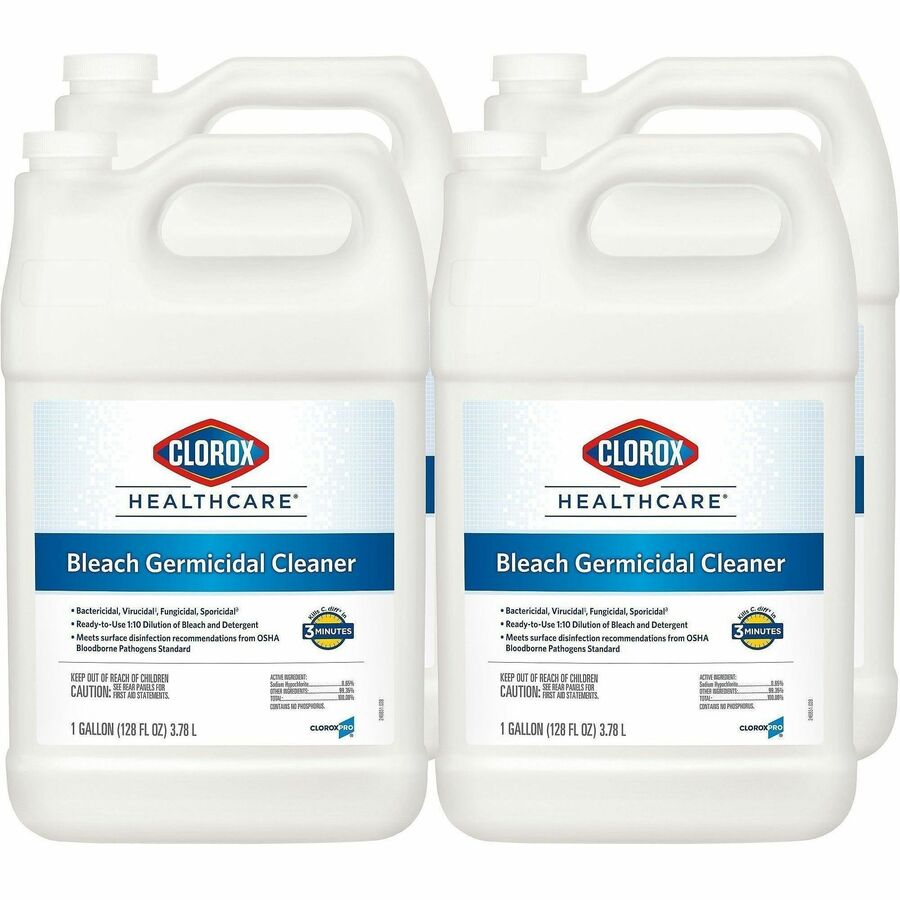 Clorox Healthcare Bleach Germicidal Cleaner Refill - For Multipurpose, Multi Surface - Concentrate - Liquid - 128 fl oz (4 quart) - Recommended For: Germs Remover, Soil Remover, Virus Remover, Bacteria Remover, Fungi Remover, Mold Remover, Mildew Remov...