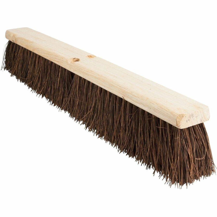 Genuine Joe 24" Push Broomhead - Palmyra Bristle - 24" Overall Length - Brown - 12 / Carton