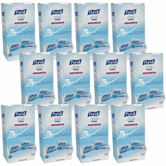 PURELL, Cottony Soft Sanitizing Wipes - 5" Width x 7" Length - White - 120/Box - 12 / Carton