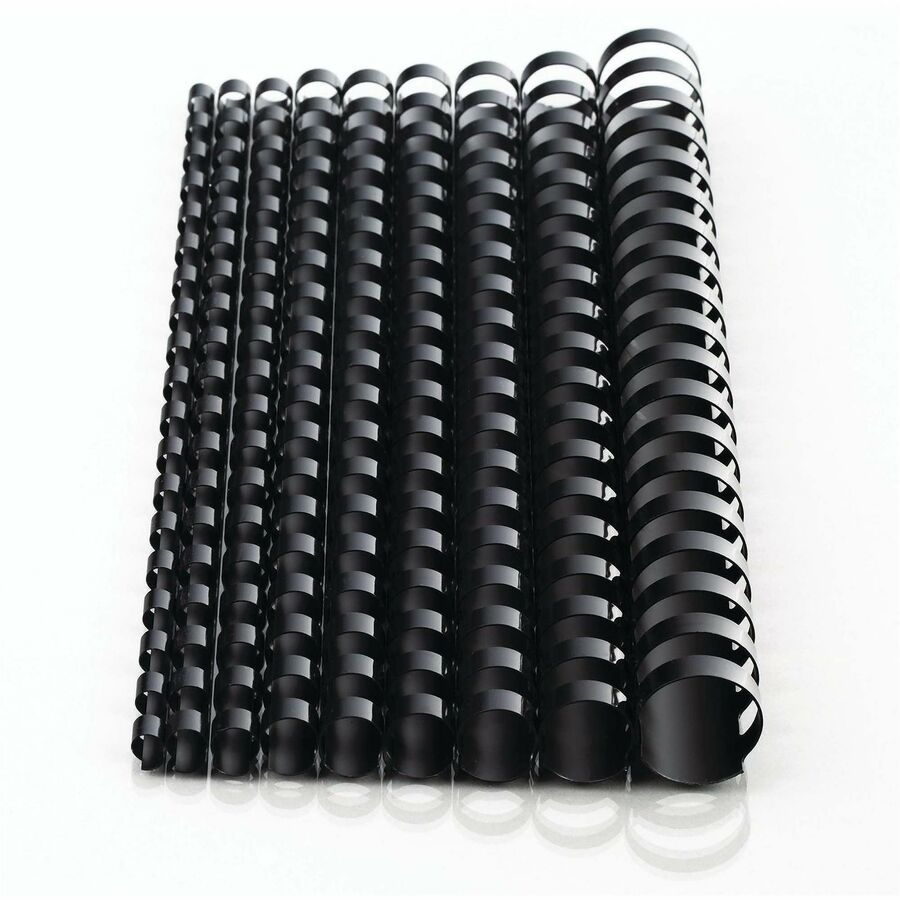 Mead CombBind Binding Spines - 0.75" Maximum Capacity - 150 x Sheet Capacity - For Letter 8 1/2" x 11" Sheet - Black - Plastic - 125 / Box