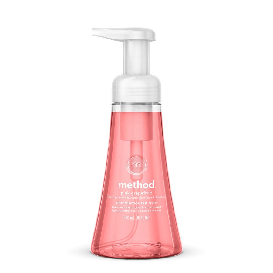 Method Foaming Hand Soap - Pink Grapefruit Scent - 10 fl oz - Pump Bottle Dispenser - Hand - Light Pink - Pleasant Scent, Paraben-free, Phthalate-free, Triclosan-free - 6 / Carton