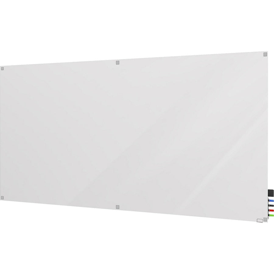 Ghent Harmony Dry Erase Board - 72" (6 ft) Width x 48" (4 ft) Height - Tempered Glass Surface - White Back - Rectangle - Horizontal/Vertical - Magnetic - Square Corner, Accessory Holder, Long Lasting, Non-absorbent, Stain Resistant, Ghost Resistant, Re...