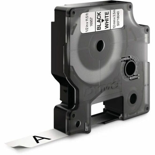 Dymo D1 Flexible Nylontape 12mm - x 15/32" Width - Tape - Permanent Adhesive - Arched Rectangle - White - Nylon, Fabric - 1 Each