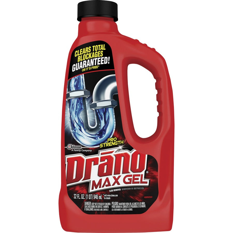 Drano Max Gel Clog Remover - Ready-To-Use - Corrosion Resistant - Clear Bottle - 1 Each