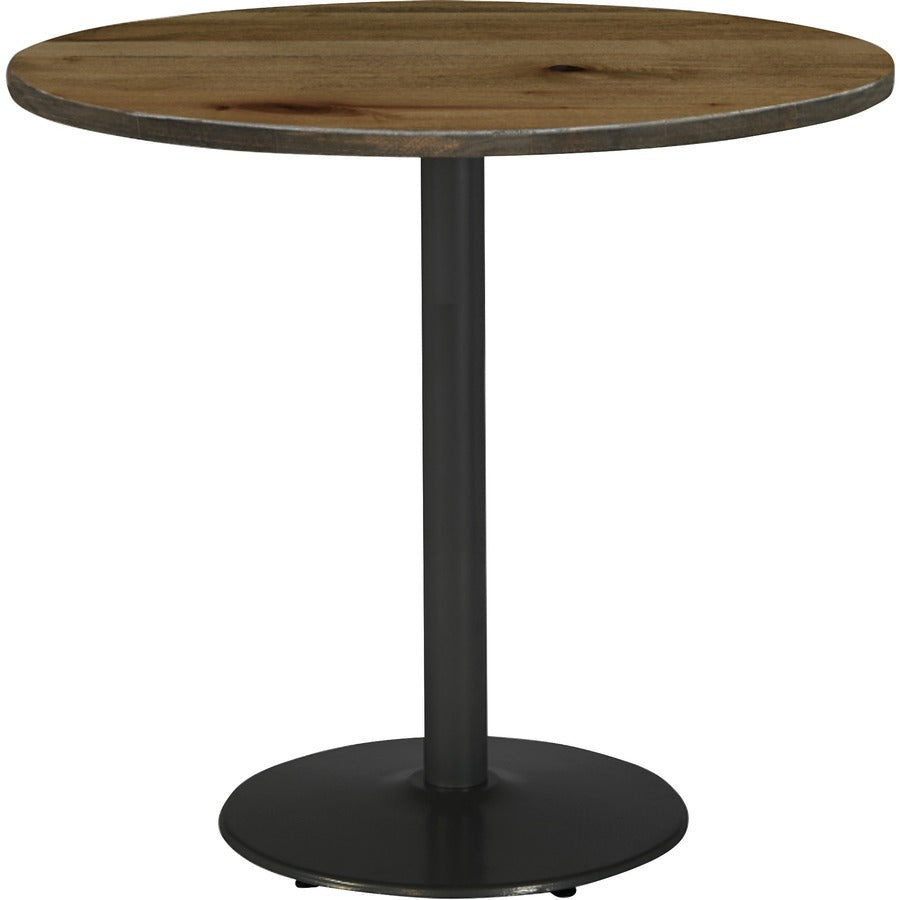 KFI 36" Round Vintage Wood Bistro Table - Round Top - 36" Height - Assembly Required - Natural - Vintage Wood - 1 Each