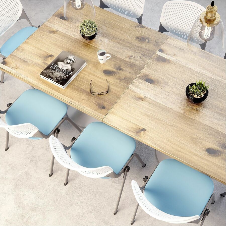 KFI 30" Square Wood Pedestal Table - Barnwood Square Top - Pedestal Base - Assembly Required - Vintage Wood Top Material - 1 Each