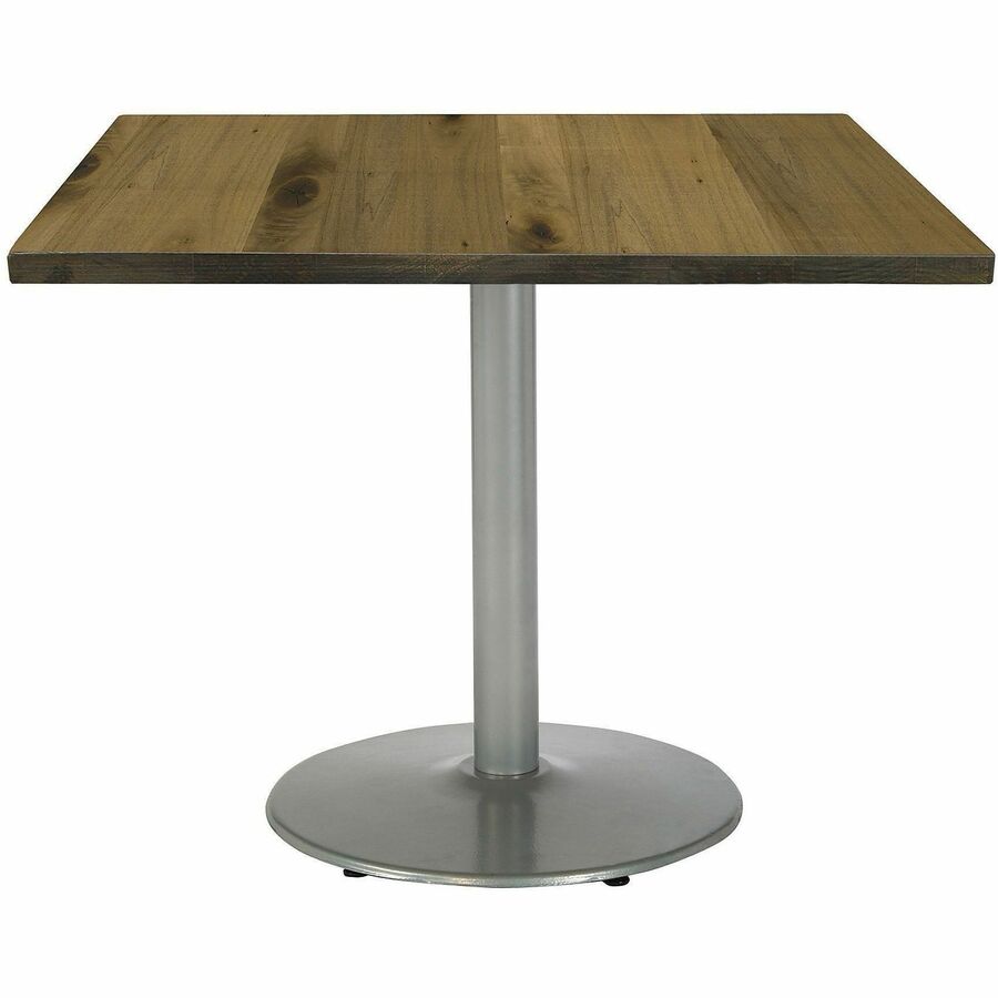 KFI 30" Square Wood Pedestal Table - Natural Square Top - Pedestal Base - Assembly Required - Vintage Wood Top Material - 1 Each