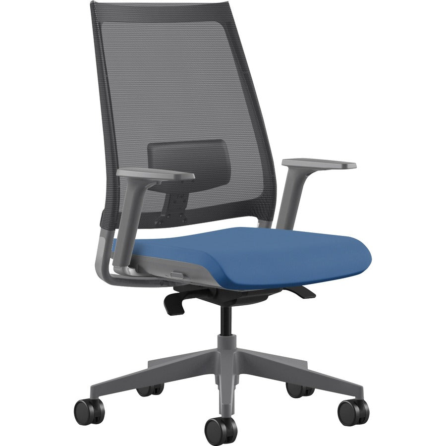 9 to 5 Seating Luna 3460 Task Chair - Blue Seat Color - Foam Seat Material - Black Back Color - Mesh Back Material - 5-star Base - 1 Each