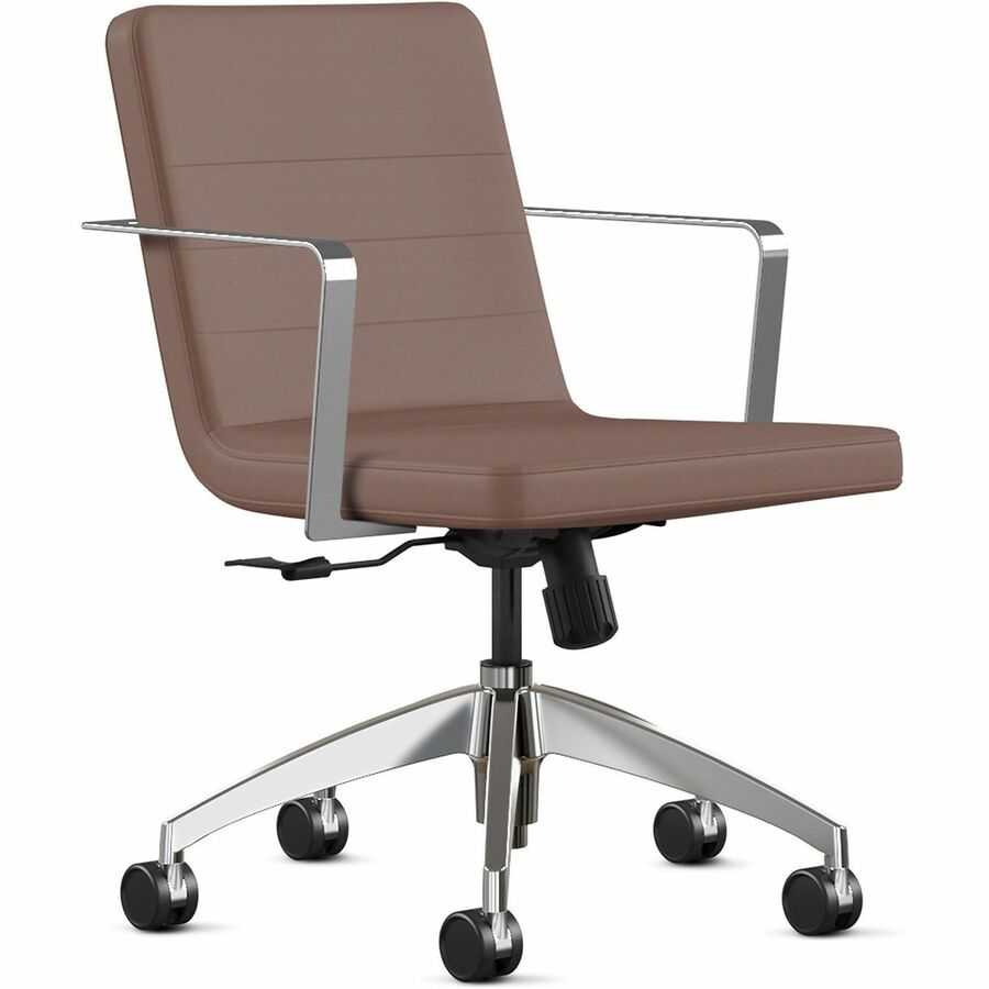 9 to 5 Seating 2450 Executive Mid-Back Task Chair - Mahogany Seat Color - Foam Seat Material - Mahogany Back Color - Foam Back Material - 5-star Base - 1 Each