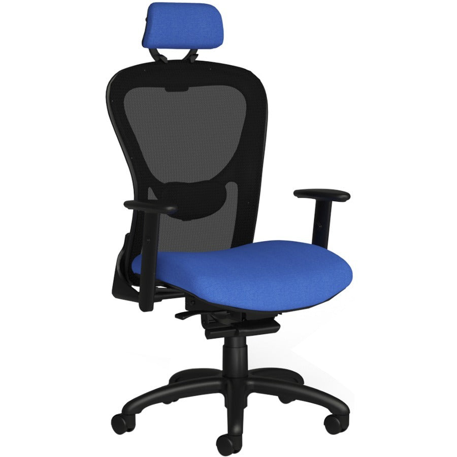 9 to 5 Seating Strata 1580 Task Chair - Mesh Back Material - High Back - 5-star Base - Blue - 1 Each