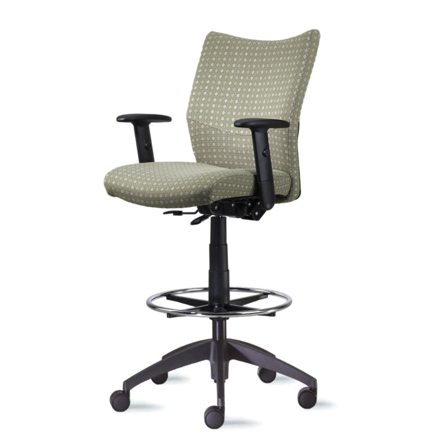 9 to 5 Seating Drafting Stool with Posture Back Control, Armless - Dove Seat Color - Foam Seat Material - Dove Back Color - 1 Each