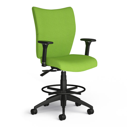 9 to 5 Seating Drafting Stool with Posture Back Control, Armless - Onyx Seat Color - Foam Seat Material - Onyx Back Color - 1 Each