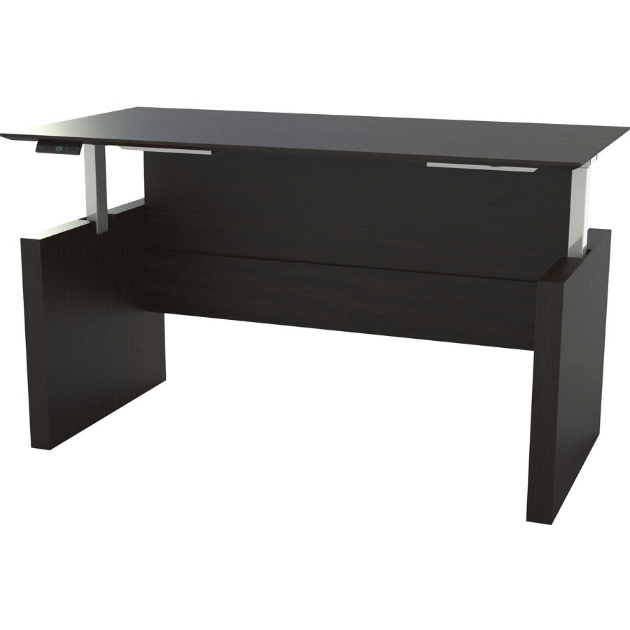 Safco Medina Height-Adjustable 72" Straight Height Adjustable Desk - 49.2" Height x 72" Width x 36" Depth, 1" Thickness Work Surface - Beveled Edge - Material: Laminate - Finish: Mocha - 1 Each