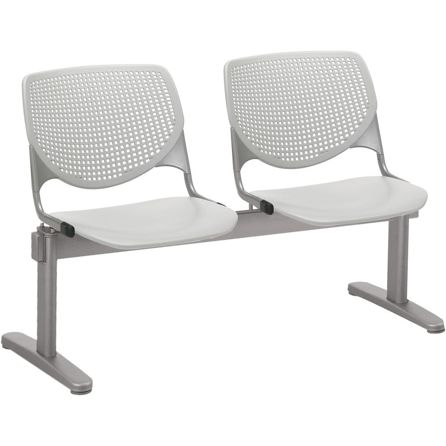 KFI Kool 2 Seat Beam Chair - Light Gray Seat Color - Polypropylene Seat Material - Light Gray Back Color - Polypropylene, Aluminum Alloy Back Material - Powder Coated Silver Frame Color - Tubular Steel Frame Material - 1 Each