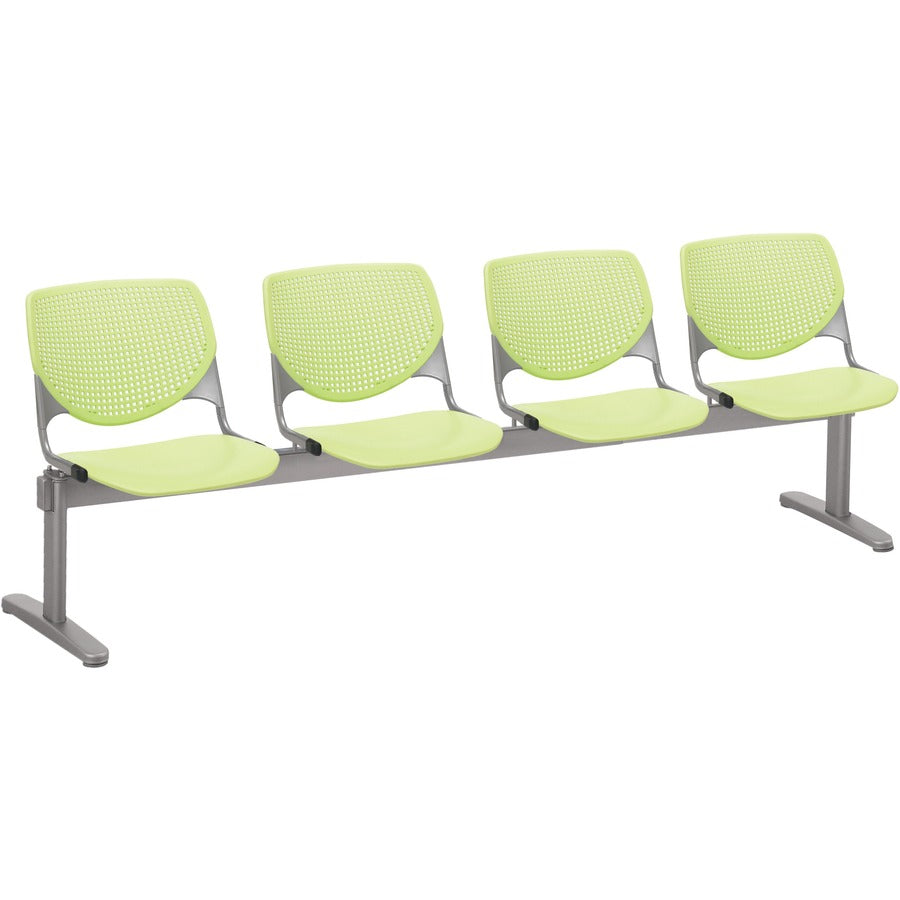 KFI Kool 4 Seat Beam Chair - Lime Green Seat Color - Polypropylene Seat Material - Lime Green Back Color - Polypropylene, Aluminum Alloy Back Material - Powder Coated Silver Frame Color - Tubular Steel Frame Material - 1 Each