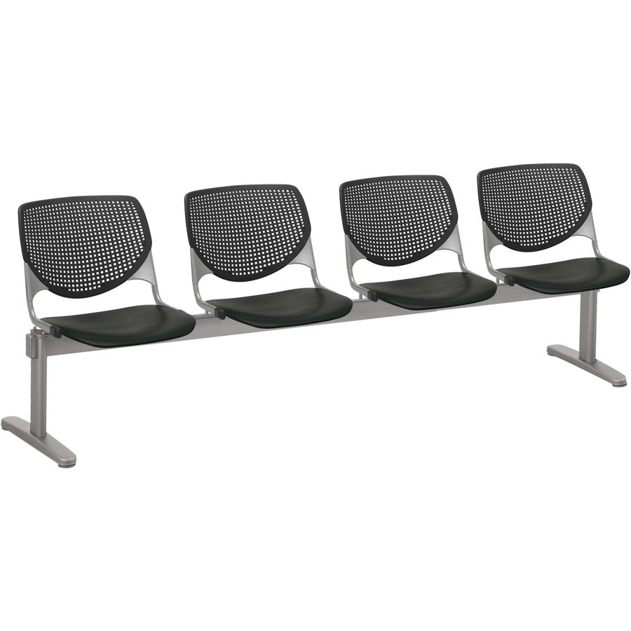 KFI Kool 4 Seat Beam Chair - Black Seat Color - Polypropylene Seat Material - Black Back Color - Polypropylene, Aluminum Alloy Back Material - Powder Coated Silver Frame Color - Tubular Steel Frame Material - 1 Each