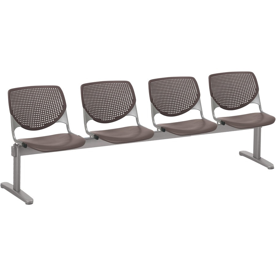 KFI Kool 4 Seat Beam Chair - Brownstone Seat Color - Polypropylene Seat Material - Brownstone Back Color - Polypropylene, Aluminum Alloy Back Material - Powder Coated Silver Frame Color - Tubular Steel Frame Material - 1 Each