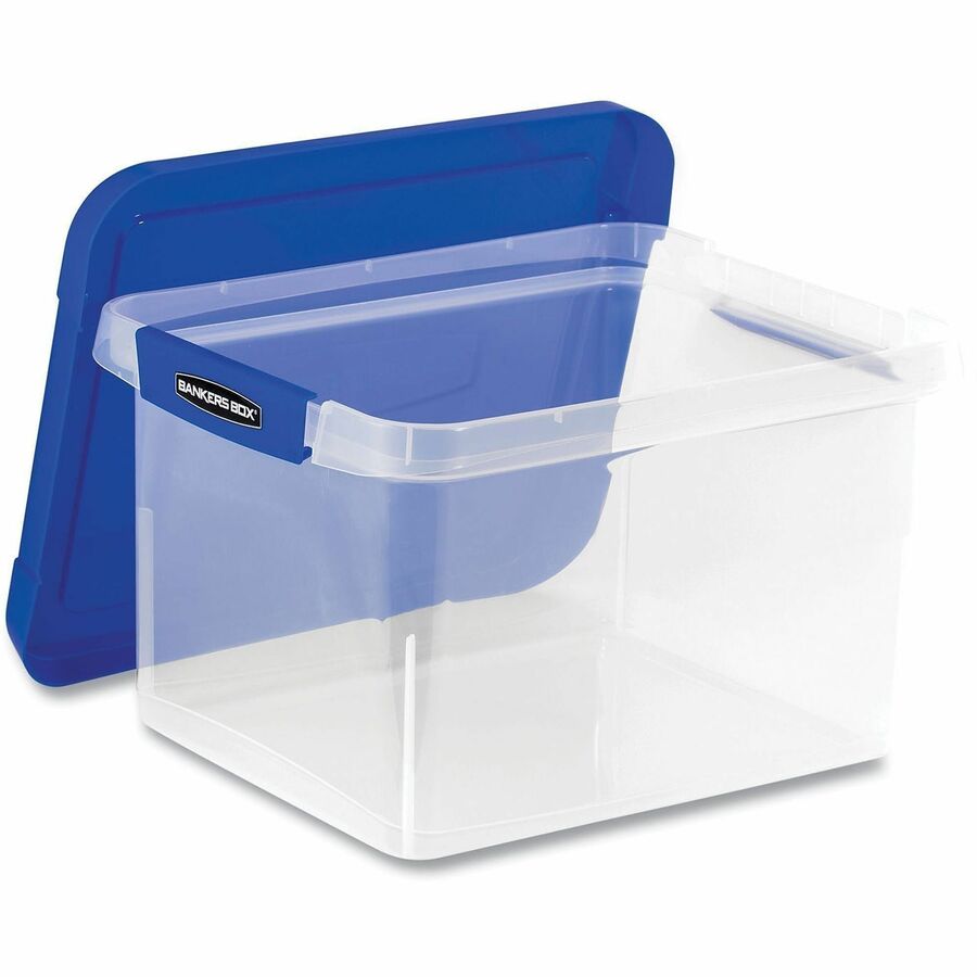 Bankers Box Heavy Duty Letter/Legal Plastic File Box 2 / Pack - External Dimensions: 14.2" Width x 17.4" Depth x 10.6" Height - Media Size Supported: Letter 8.50" x 11" , Legal 8.50" x 14" - Lid Lock Closure - Heavy Duty - Stackable - Plastic - Clear...