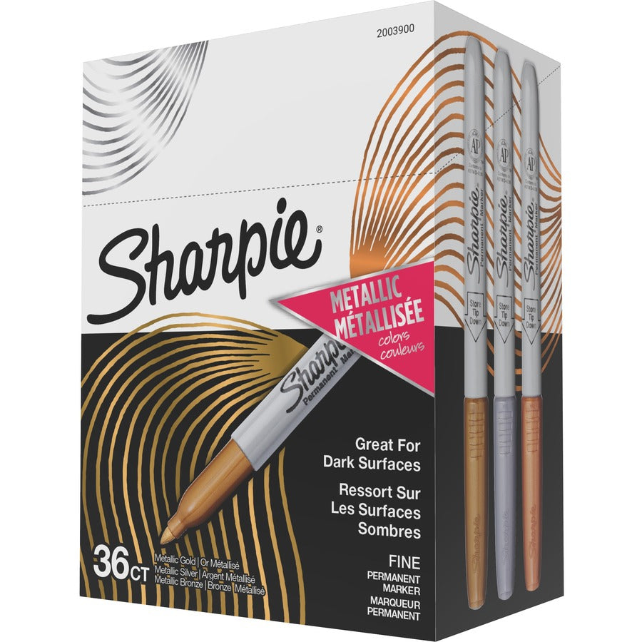 Sharpie Metallic Markers - Assorted Ink - Plastic Barrel - 36 / Box