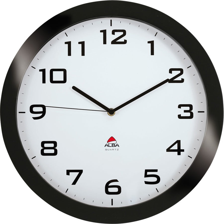 Alba Wall Clock - Analog - Quartz - Black Case