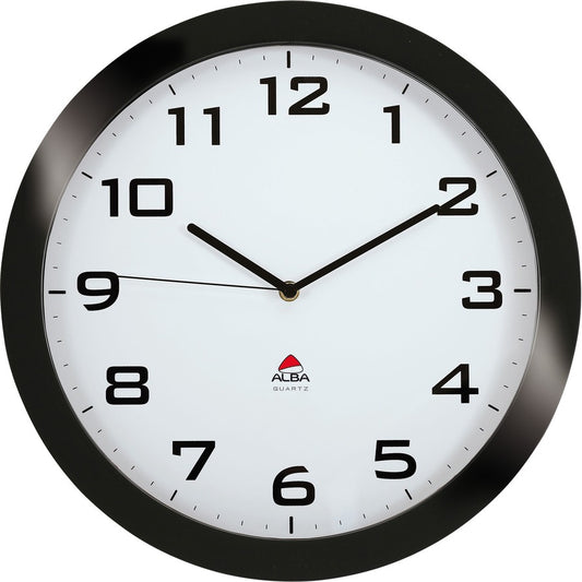 Alba Wall Clock - Analog - Quartz - Black Case
