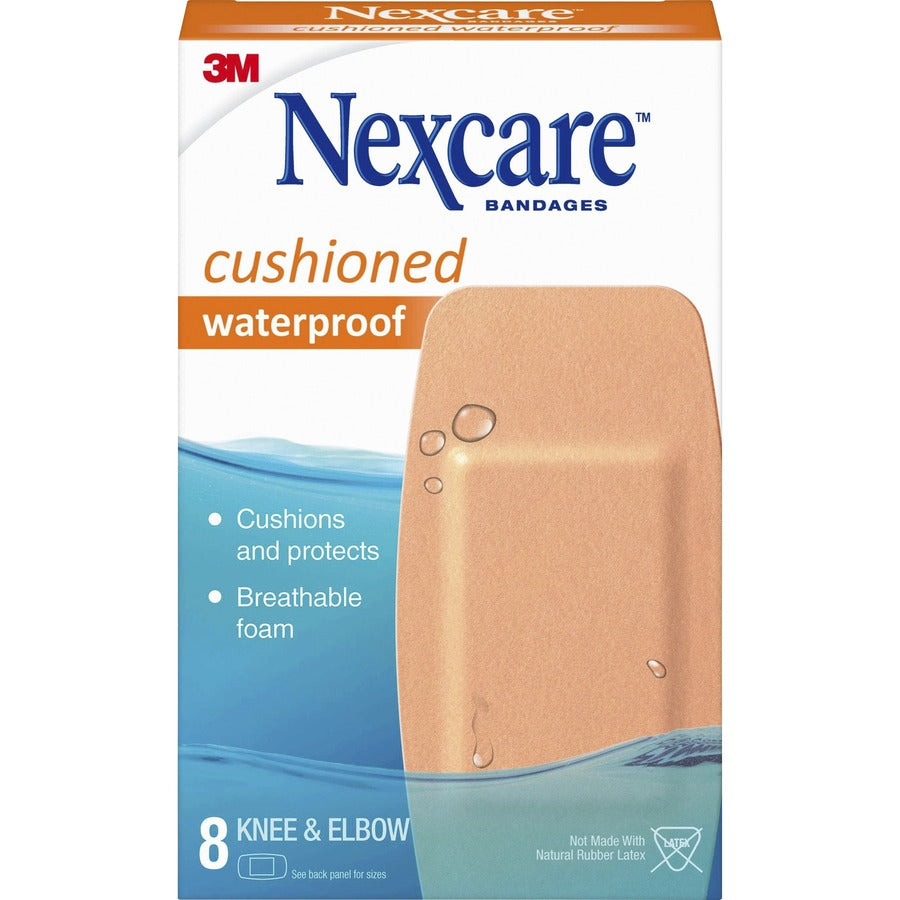 Nexcare Extra-Cushion Knee/Elbow Bandages - - 1.88" Width x 4" Length - Beige - Foam - 8 / Box
