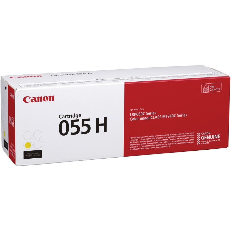 Canon 055H Original High Yield Laser Toner Cartridge - Yellow - 1 Each - 5900 Pages