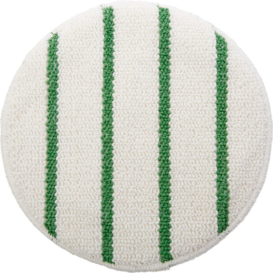 Rubbermaid Commercial Green Stripe Carpet Bonnet - Scrubber Strip - White, Green - 1 Each