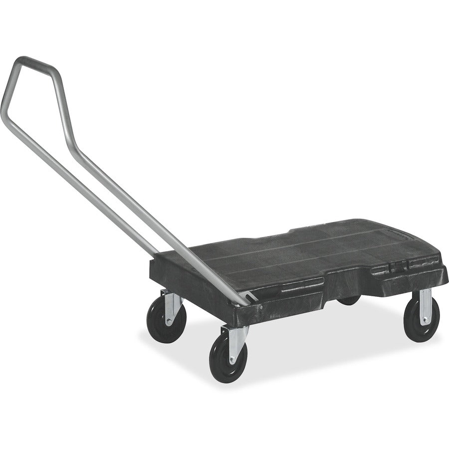 Rubbermaid Commercial Utility Duty Triple Trolley - Push/Pull Handle - 500 lb Load Capacity - 5" Caster Size - Plastic, Structural Foam - 20.50" Width x 32.50" Height - Beige, Green - 1 Carton