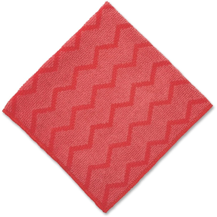 Rubbermaid Commercial HYGEN General Purpose Cloth - 16" Length x 16" Width - Durable, Bleach-safe, Non-scratching, Lint-free - Red - 12 / Carton