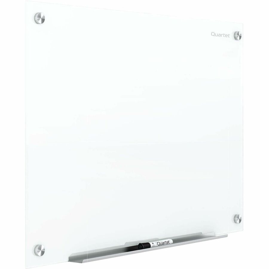 Quartet Infinity Magnetic Glass Dry-Erase Board, White, 48" x 36" - 48" (4 ft) Width x 36" (3 ft) Height - White Tempered Glass Surface - Rectangle - Horizontal/Vertical - Magnetic - Scratch Resistant, Accessory Tray, Durable, Dent Resistant, Non-absor...