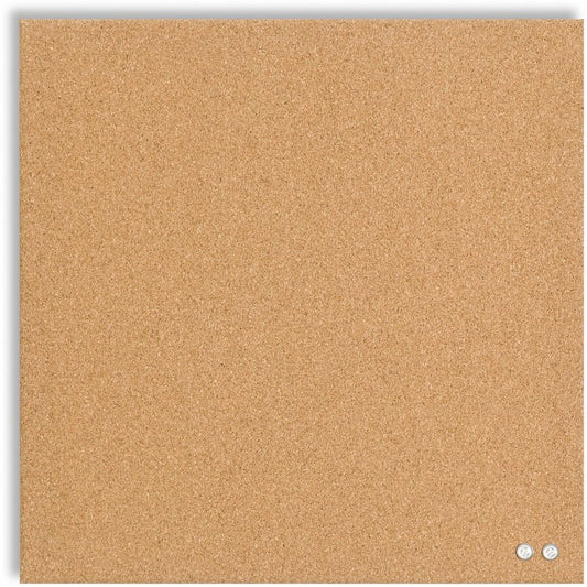 U Brands Frameless Cork Canvas Bulletin Board - 14" Board Height x 14" Board Width - Natural Cork Surface - Self-healing, Frameless, Easy Installation, Sleek Style, Self-healing, Mounting System - 1 Each