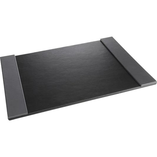 Artistic Classic Desk Pad - Rectangular - 24" Width x 19" Depth - Felt Backing - Leather - Black, Gray