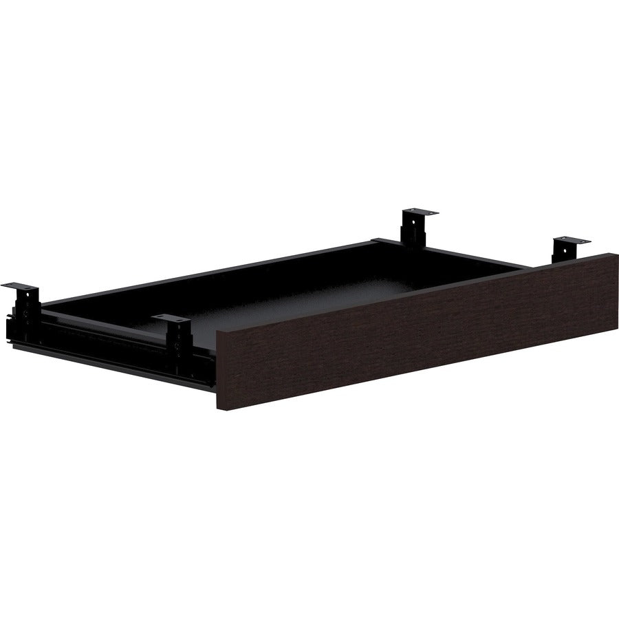 Lorell Universal Center Drawer - 5.1" Height x 16.7" Width x 28.4" Length - Finish: Espresso - Durable, Adjustable Drawer Glide - For Desk - 1 Each