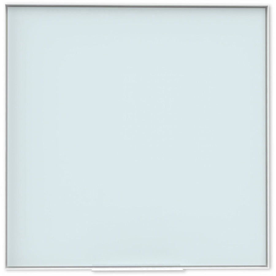 U Brands Glass Non-Magnetic Dry-Erase Board - 36" (3 ft) Width x 36" (3 ft) Height - Frosted White Tempered Glass Surface - White Aluminum Frame - Square - Horizontal/Vertical - 1 Each