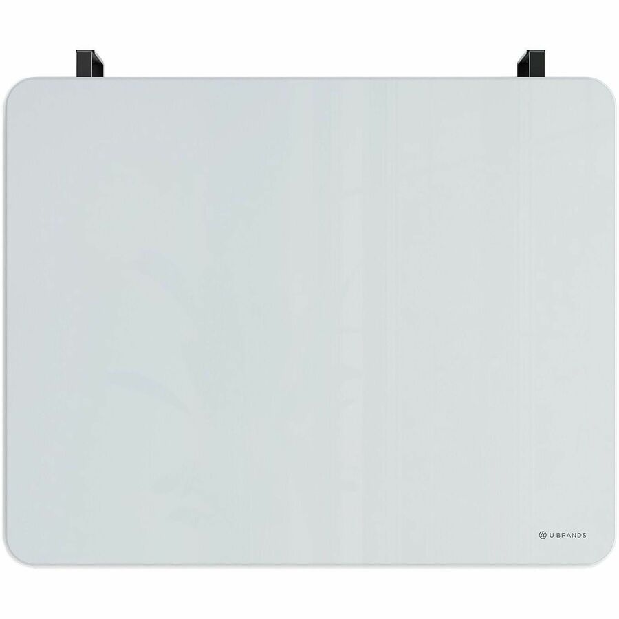 U Brands Magnetic Cubicle/Wall Glass Frameless Dry-Erase Board - 20" (1.7 ft) Width x 16" (1.3 ft) Height - Frosted White Tempered Glass Surface - Rectangle - Horizontal - Magnetic - 1 Each