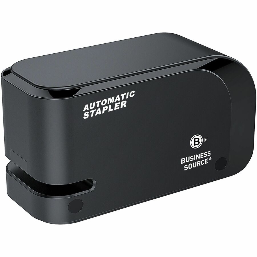 Business Source Electric Stapler - Staples Upto 20 Sheet - Holds Upto 105 Staple - Half Strip - Staple Size: 24, 26/0.24" , 0.24" - 2 x AA - Black - 1 Each