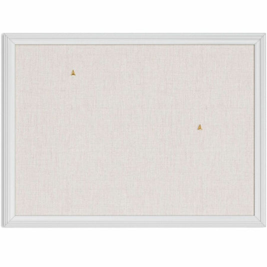 U Brands Linen Bulletin Board - 17" Board Height x 23" Board Width - Tan Cork Surface - Self-healing, Durable, Mounting System - White Wood Frame - 1 Each