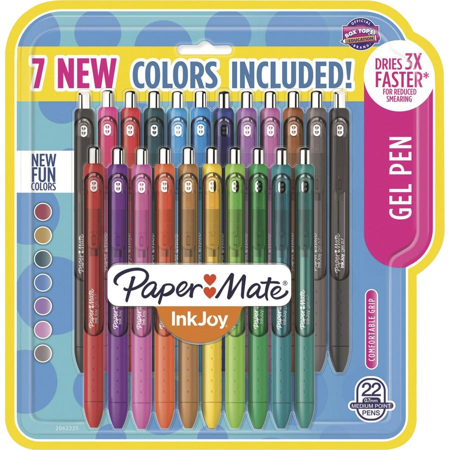 Paper Mate InkJoy Assorted Color Gel Pens - Assorted Ink - Gel-based - 22 / Pack