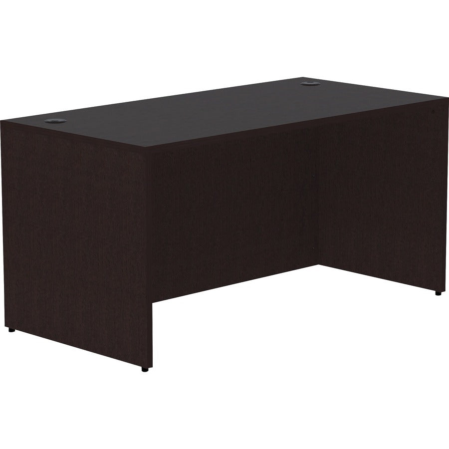 Lorell Essentials Series Rectangular Desk Shell - Rectangle - 29.5" Height x 60" Width x 30" Depth Desk Shell, 1" Thickness Top - Finish: Espresso - 1 Each