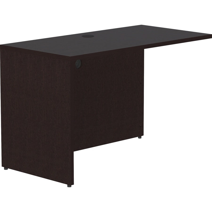 Lorell Essentials Series Return Shell - 29.5" Height x 48" Width x 24" Depth Return Shell, 1" Thickness Top - Finish: Espresso - Grommet, Adjustable Feet, Durable, Laminated, Cam Lock, Cord Management, Modesty Panel - 1 Each