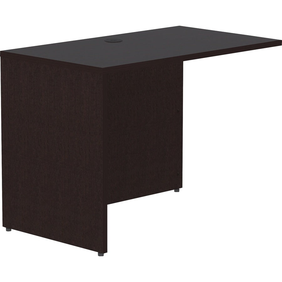 Lorell Essentials Series Return Shell - 29.5" Height x 42" Width x 24" Depth Return Shell, 1" Thickness Top - Finish: Espresso - Grommet, Adjustable Feet, Durable, Laminated, Cam Lock, Cord Management, Modesty Panel - 1 Each