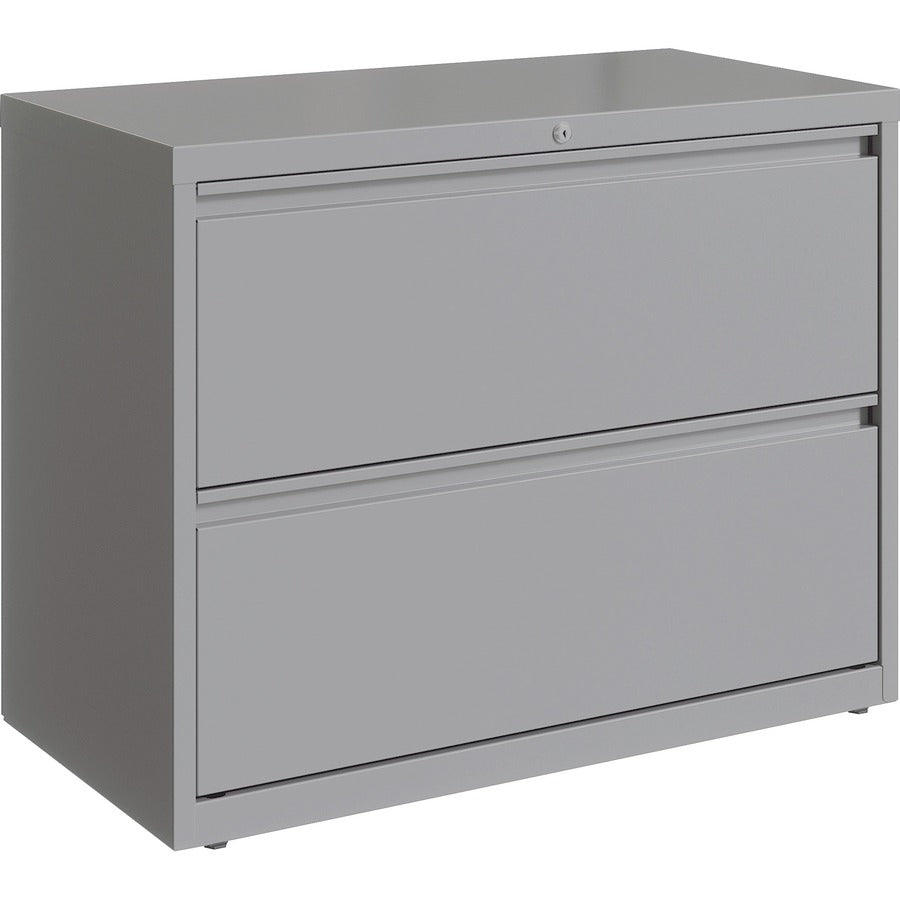 Lorell Fortress Series Lateral File - 36" Width x 18.6" Depth x 28" Height - 2 x Drawer(s) for File - Letter, Legal, A4 - Hanging Rail, Magnetic Label Holder, Locking Drawer, Locking Bar, Ball Bearing Slide, Reinforced Base, Adjustable Leveler, Interlo...