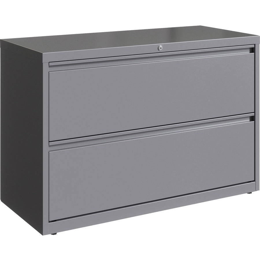 Lorell Fortress Series Lateral File - 42" Width x 18.6" Depth x 28" Height - 2 x Drawer(s) for File - Letter, Legal, A4 - Lateral - Hanging Rail, Magnetic Label Holder, Locking Drawer, Locking Bar, Ball Bearing Slide, Reinforced Base, Adjustable Levele...